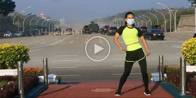 Woman Filming Aerobics Class Unknowingly Captures the Myanmar Military Coup