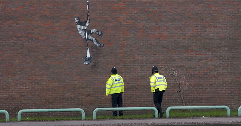 Banksy Channels His Inner Bob Ross in Oscar Wilde Prison Escape Artwork