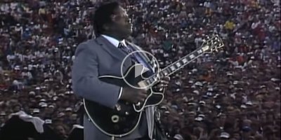 B.B. King Casually Restrings Lucille Mid Performance at Farm Aid 1985