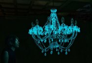 Phosphorescent Glass Sculptures Illuminate in Presence of People