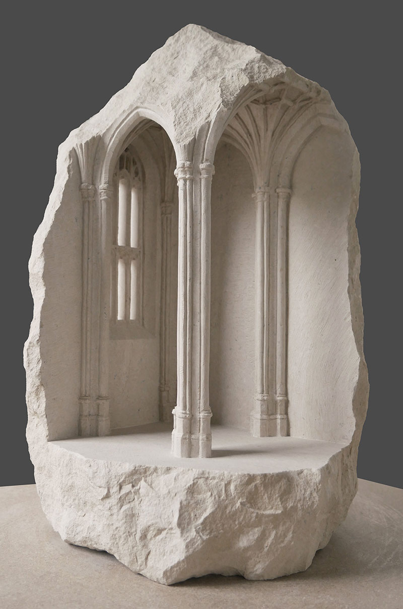 mini classical architecture carved into raw chunks of marble limestone matthew simmonds 7 Small Scale Classical Architecture Carved Into Chunks of Raw Marble and Limestone