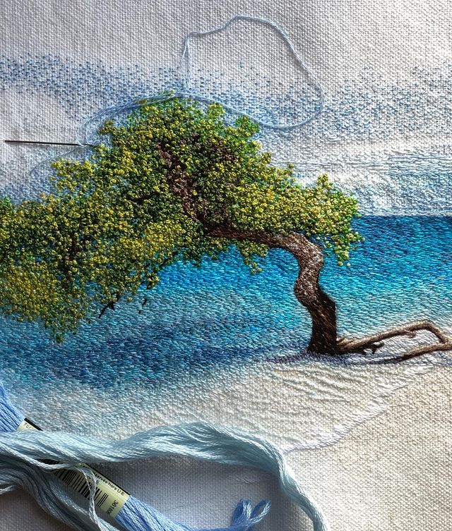  These Embroidered Landscapes by Katrin Vates are Beautiful