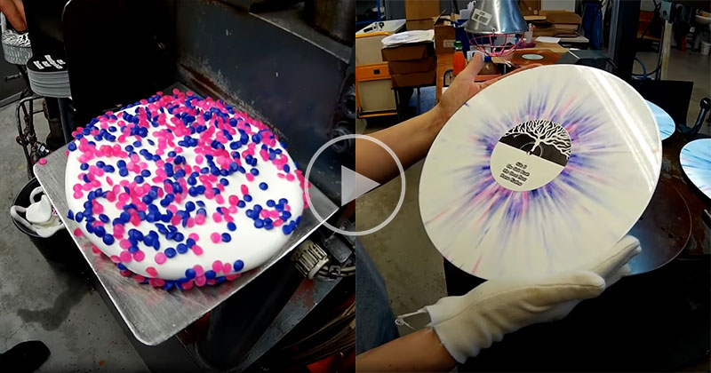Seeing Tie Dye Splatter Vinyl Get Made is Pretty Satisfying