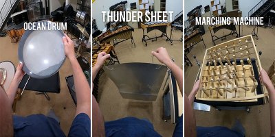 Percussionists Makes Cool Sound Effects on Multiple Instruments