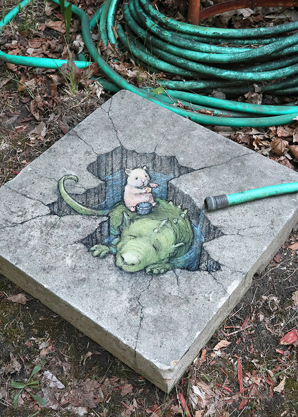 David Zinn Draws Tiny Chalk Art Throughout Ann Arbor and Its the Best