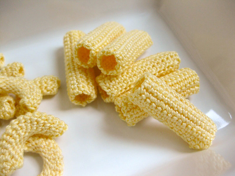 crocehted pasta by Normalynn Ablao Copacetic Crocheter 6 These Crocheted Pasta Dishes are Simply Delightful