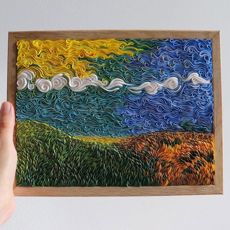 swirling landscapes made from air dry clay by alisa lariushkina 2 Amazing Swirling Landscapes Made From Air Dry Clay By Alisa Lariushkina