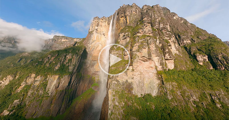 This First Person POV Down the World's Tallest Waterfall is Unreal