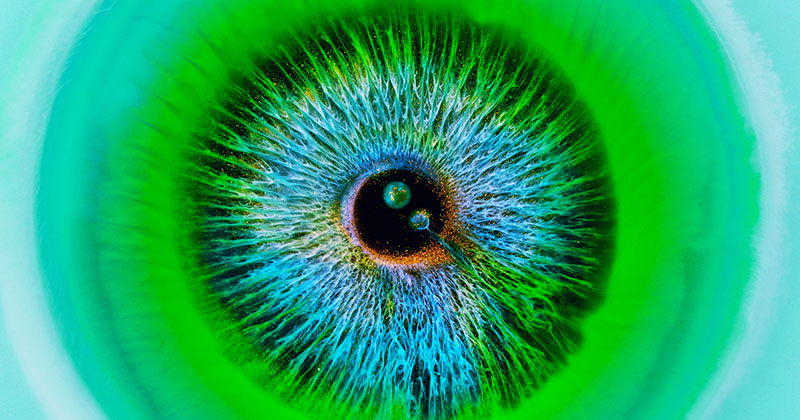 Mixing Liquids to Mimic the Visual Complexity of Human Eyes