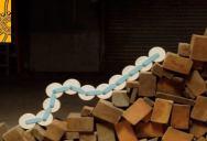 An Artist Created a Robot Caterpillar That Can Climb up Piles of Wood