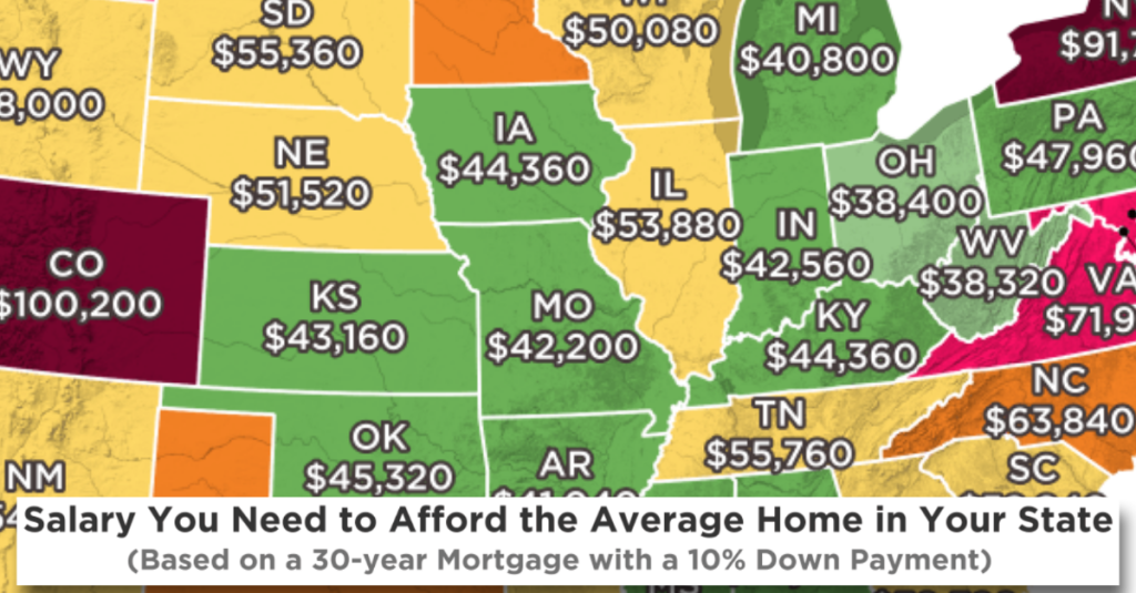This Map Shows How Much Money You Have to Make to Afford a Home in Each State