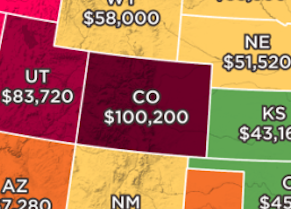 Screen Shot 2022 03 30 at 1.11.21 PM This Map Shows How Much Money You Have to Make to Afford a Home in Each State