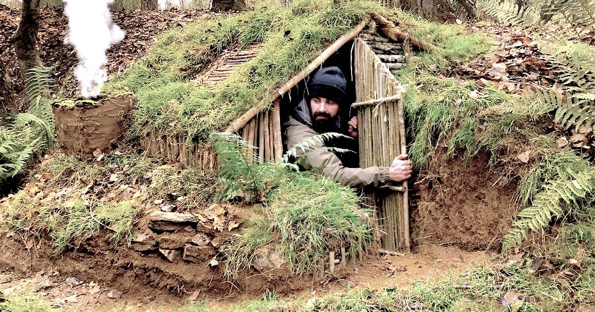 Guy Builds a Complete and Warm Bushcraft Survival Shelter » TwistedSifter