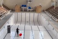 A Musician Played the Trombone Inside an Empty Swimming Pool
