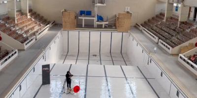 A Musician Played the Trombone Inside an Empty Swimming Pool