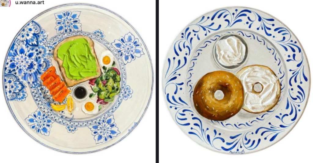 Artist Paints Old Plates With Realistic 3D Food