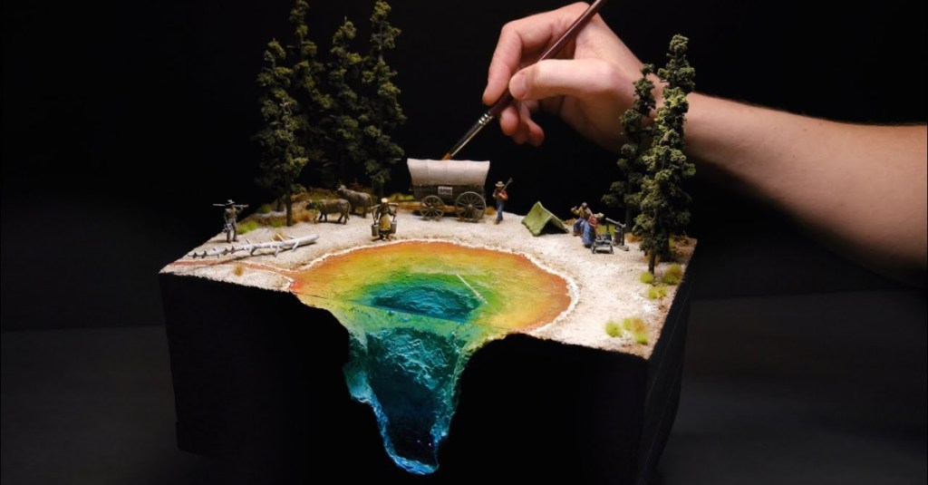 An Amazing Diorama of a Hot Spring at Yellowstone National Park Hides A Spooky Surprise