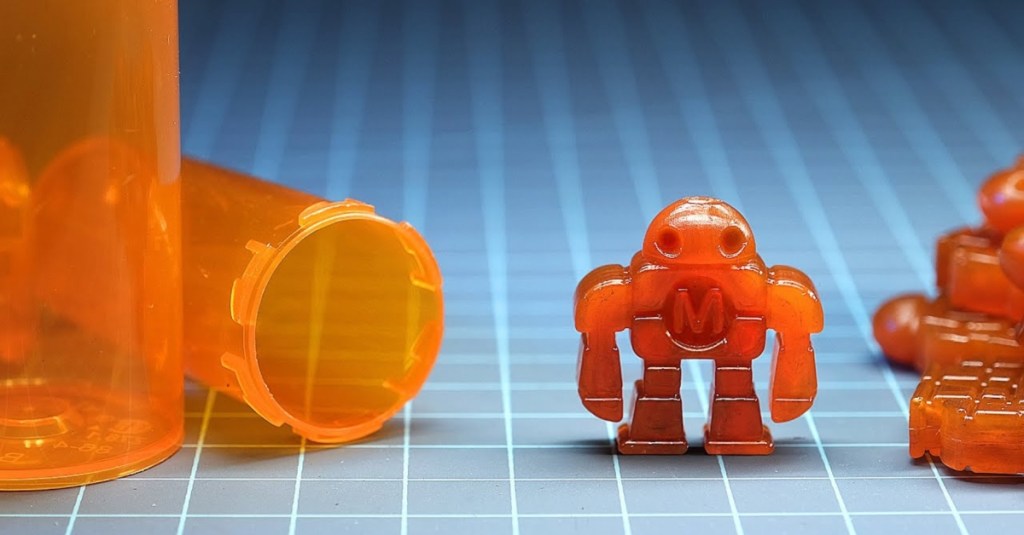 Turning Plastic Pill Bottles Into Orange Robots