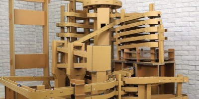 A Giant Marble Run Made Out of Cardboard