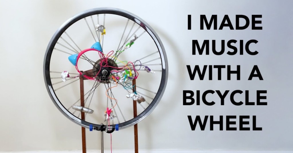 A Spinning Music Sequencer Made Out of a Kid’s Science Kit and a Bike Wheel