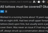Person Was Told to Cover Their Tattoos at Work So They Proved A Very Important Point