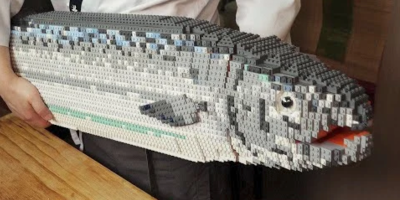 Watch This Stop-Motion Animation of a Giant LEGO Salmon Made Into Bite-Sized Sushi