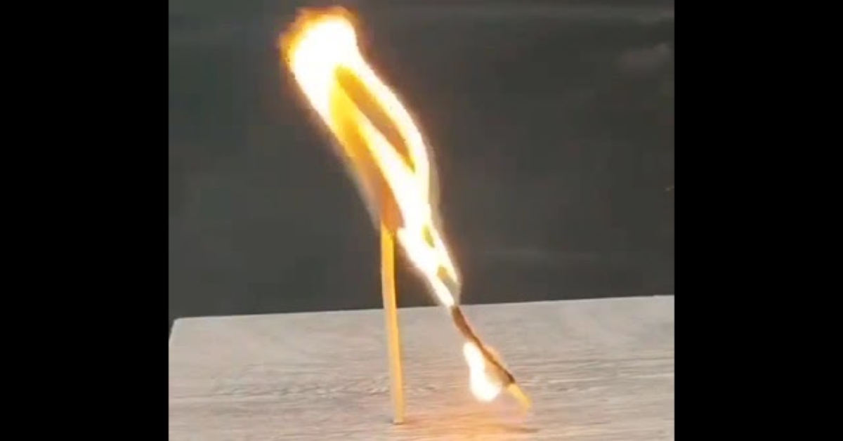 These Burning Matchsticks Look Like They're Kissing After They're Lit