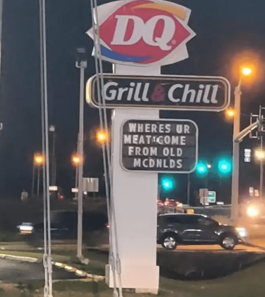 Screen Shot 2022 08 19 at 1.09.39 PM This Sign Feud Between a McDonald’s and a Dairy Queen in Missouri Is Hilarious