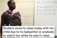 College Student Couldn’t Find a Sitter So Her Professor Held the Baby While He Taught Class