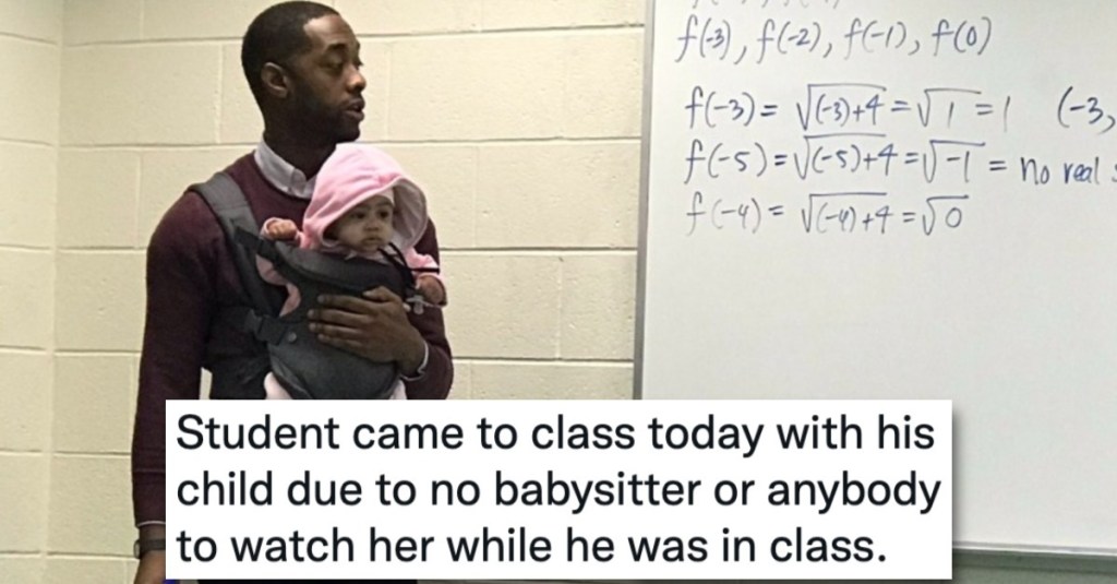 College Student Couldn’t Find a Sitter So Her Professor Held the Baby While He Taught Class
