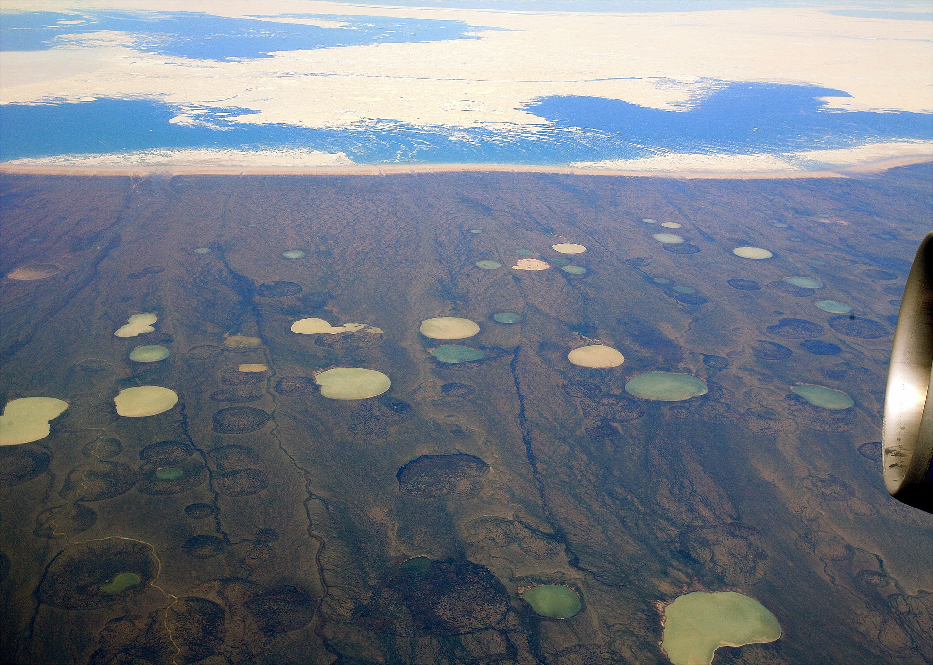 Permafrost thaw ponds in Hudson Bay Canada near Greenland The Nasty Surprise Bubbling Up in Alaskas Brand New Lakes