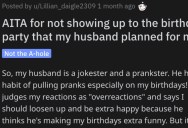 Woman Asks if She’s Wrong for Not Showing Up to the Party Her Husband Planned for Her