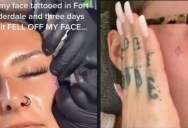 This Woman Says That a Tattoo Fell Off of Her Face and the Internet Has Questions