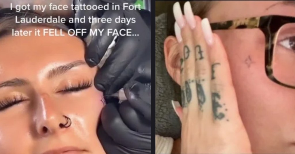 This Woman Says That a Tattoo Fell Off of Her Face and the Internet Has Questions