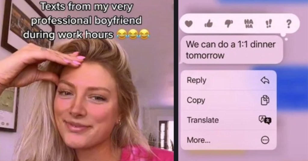 Man Sends Funny, Overly Professional Texts During Work Hours to His Girlfriend