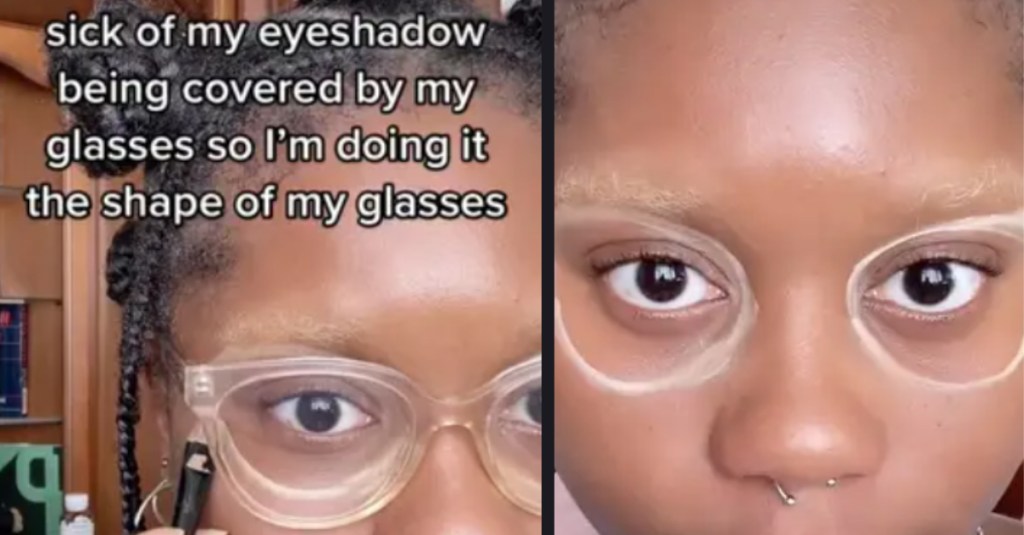 Woman Tailors Her Eyeshadow to the Frames of Her Glasses and the Internet Has Thoughts
