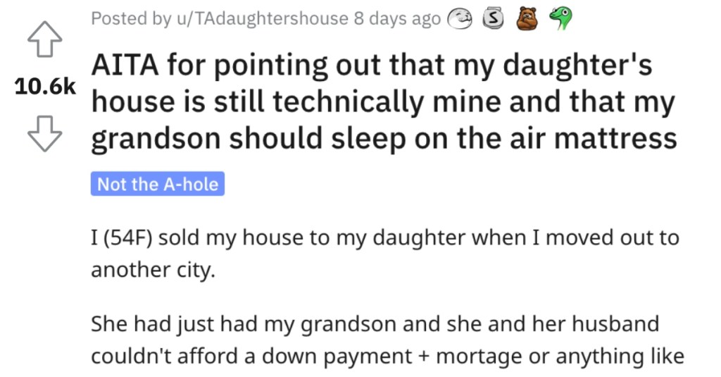 Is This Mom Wrong for Pointing Out to Her Daughter That Her House Is Still Technically Hers? People Responded.