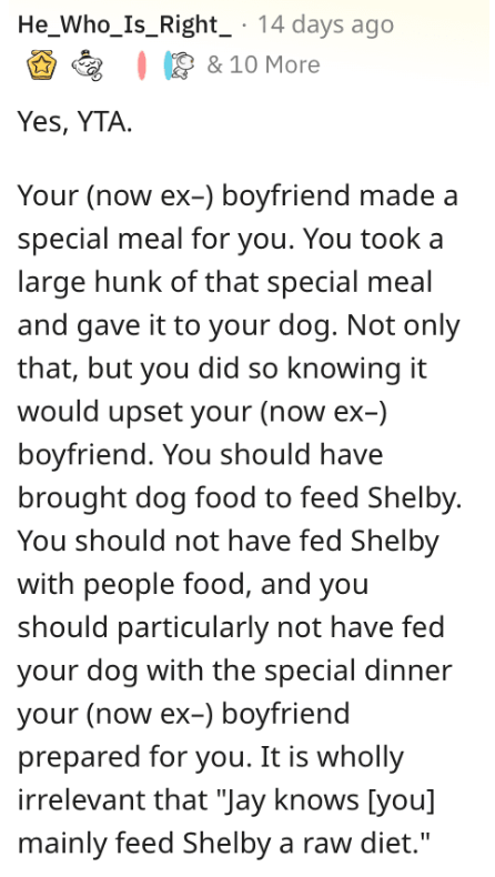 Screen Shot 2022 12 07 at 3.51.50 PM Was She Wrong to Feed the Dog the Food Her Boyfriend Made for Her? Here’s What People Said.
