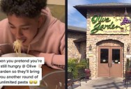 Olive Garden Customer Pretends He’s Still Hungry, Gets More Unlimited Pasta To-Go