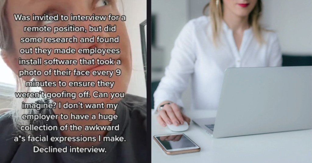Woman Declines Job Interview After Learning Company Uses Software That Takes Photo of Employee Every 9 Minutes
