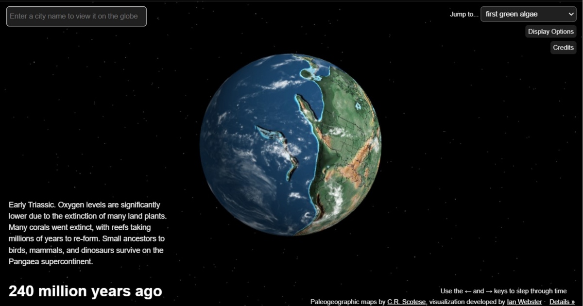 Ancient Earth featured image Interactive Globe Shows Your House from When Dinosaurs Roamed