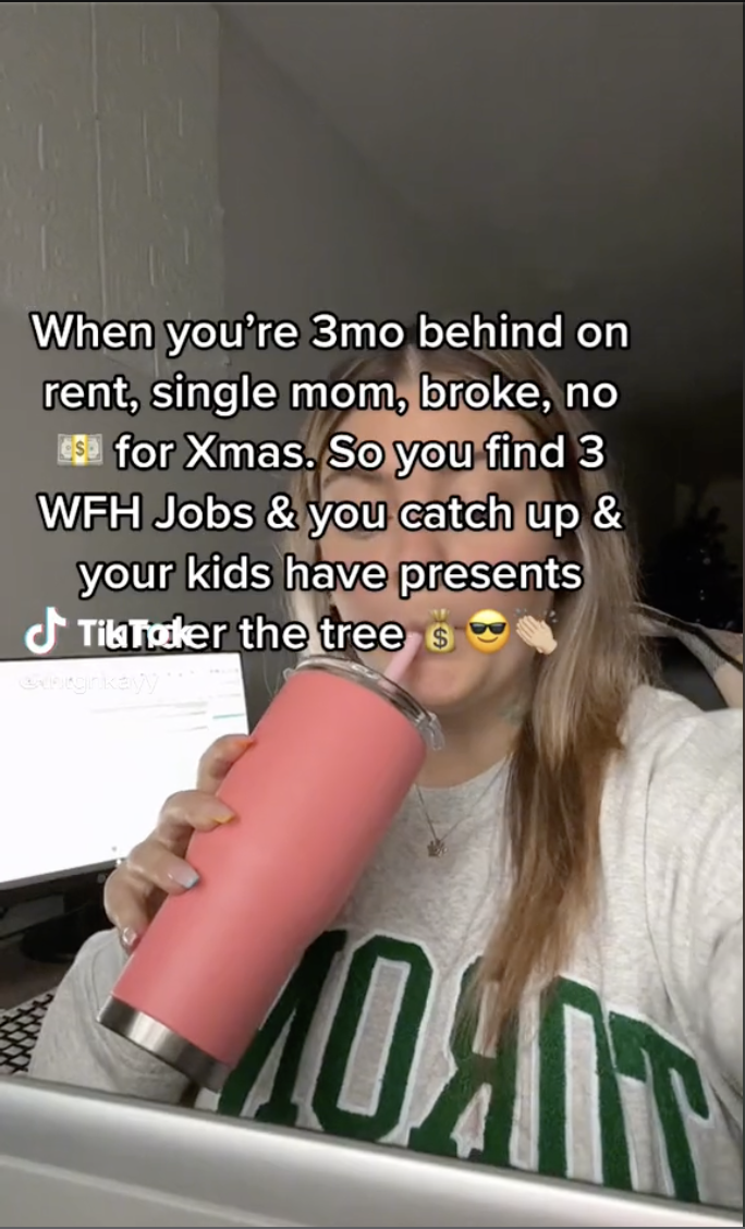 Screen Shot 2023 01 15 at 10.28.40 PM Single Mom Says She Has Three Work From Home Jobs To Make Ends Meet