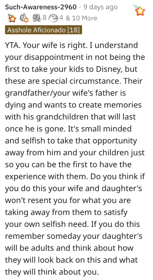 Screen Shot 2023 01 26 at 9.00.56 AM Man Asks if He’s a Jerk for Not Wanting His In Laws to Take His Kids to Disney