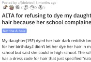 Woman Asks if She’s Wrong for Refusing to Dye Her Daughter’s Hair Because Her School Complained