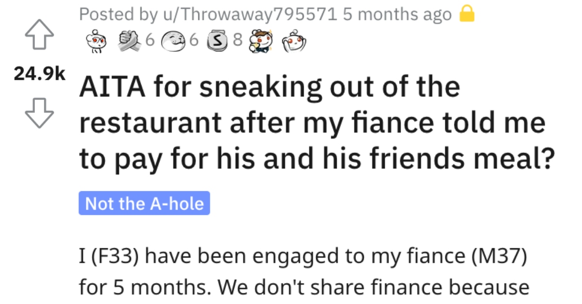 Is She Wrong for Sneaking Out a Restaurant So She Wouldn't Have to Pay for Meals? Here's What People Said.