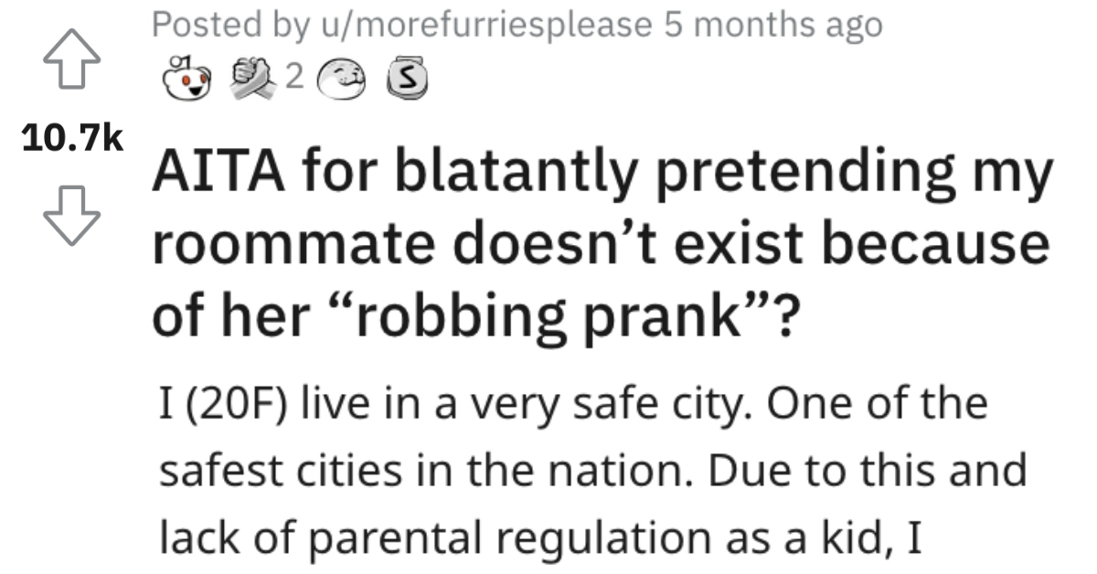 She's Pretending Her Roommate Doesn't Exist Because of a Prank. Is She Wrong?