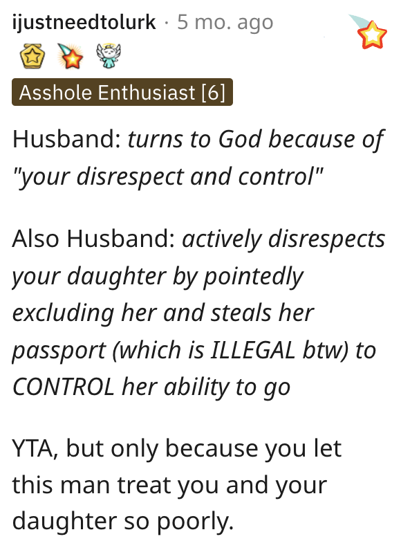 Screen Shot 2023 02 13 at 9.32.38 PM Woman Asks If Shes Wrong for Cancelling a Trip After Finding Her Husband Hid Her Daughters Passport?