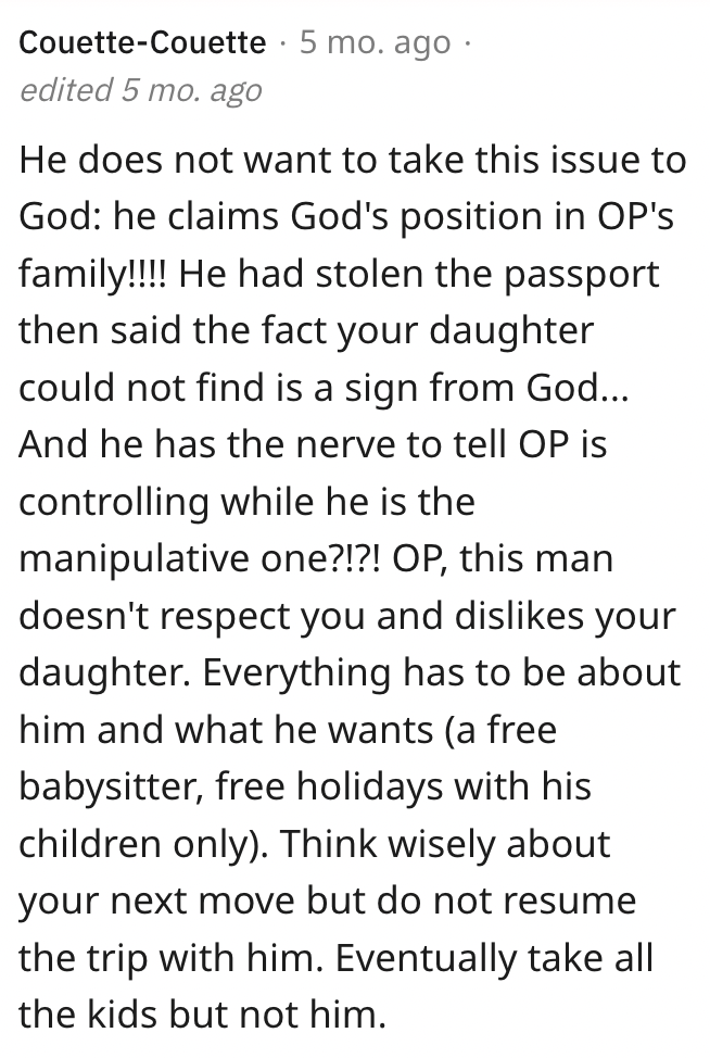 Screen Shot 2023 02 13 at 9.34.12 PM Woman Asks If Shes Wrong for Cancelling a Trip After Finding Her Husband Hid Her Daughters Passport?