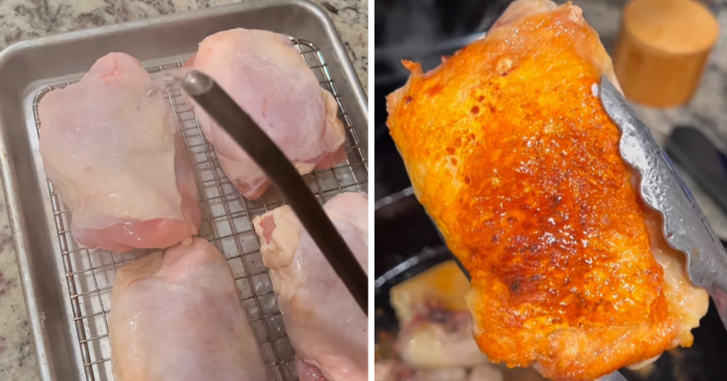Why You Should Start Pouring Boiling Water On Your Chicken Thighs