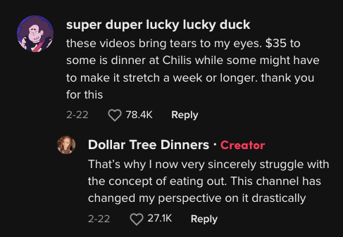 Screen Shot 2023 05 03 at 3.44.26 PM Dollar Tree Dinners TikTok Helps People Shop For a Week’s Groceries For Only $35